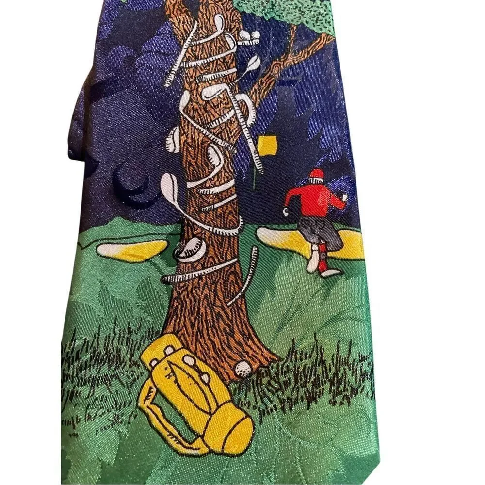 A. Rogers, golf novelty, theme 100 % silk funny Tie 57